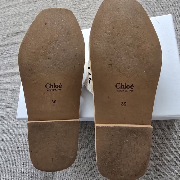 Chloe Woody Logo Slide Sandals Auth W/ Box & Dust Bags Sz 39 - Picture 8 of 12